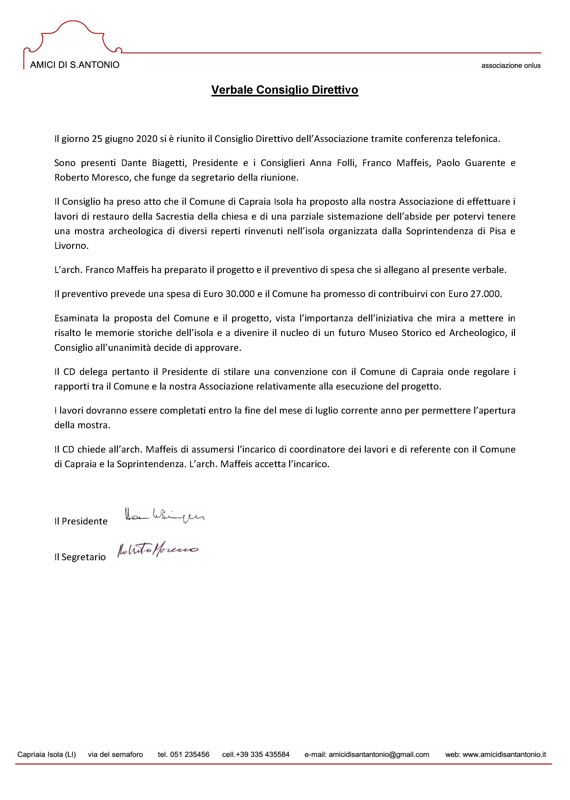 Verbale CD giugno 2020